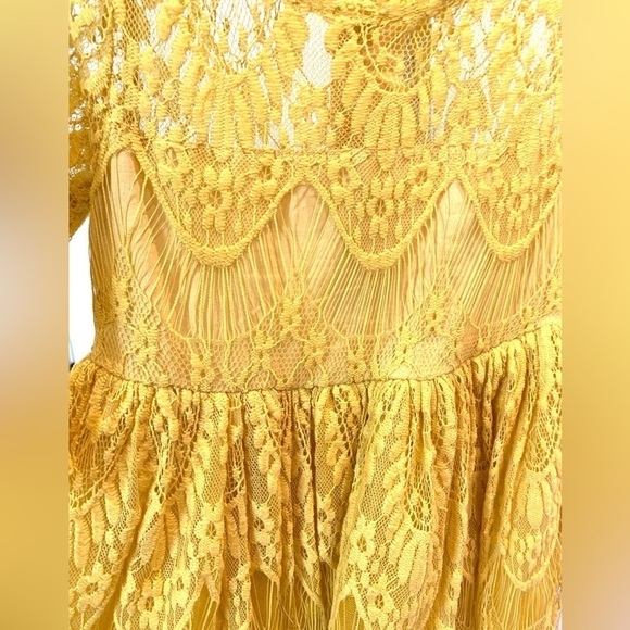 Irish Scully Girls Dress Sz 4 Yellow Lace Flower Belt - Picture 6 of 7
